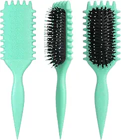 Escova Finalizadora para Cabelos Cacheados e Ondulados – Reduz Frizz, Desembaraça Suavemente e Define os Fios Sem Quebrar
