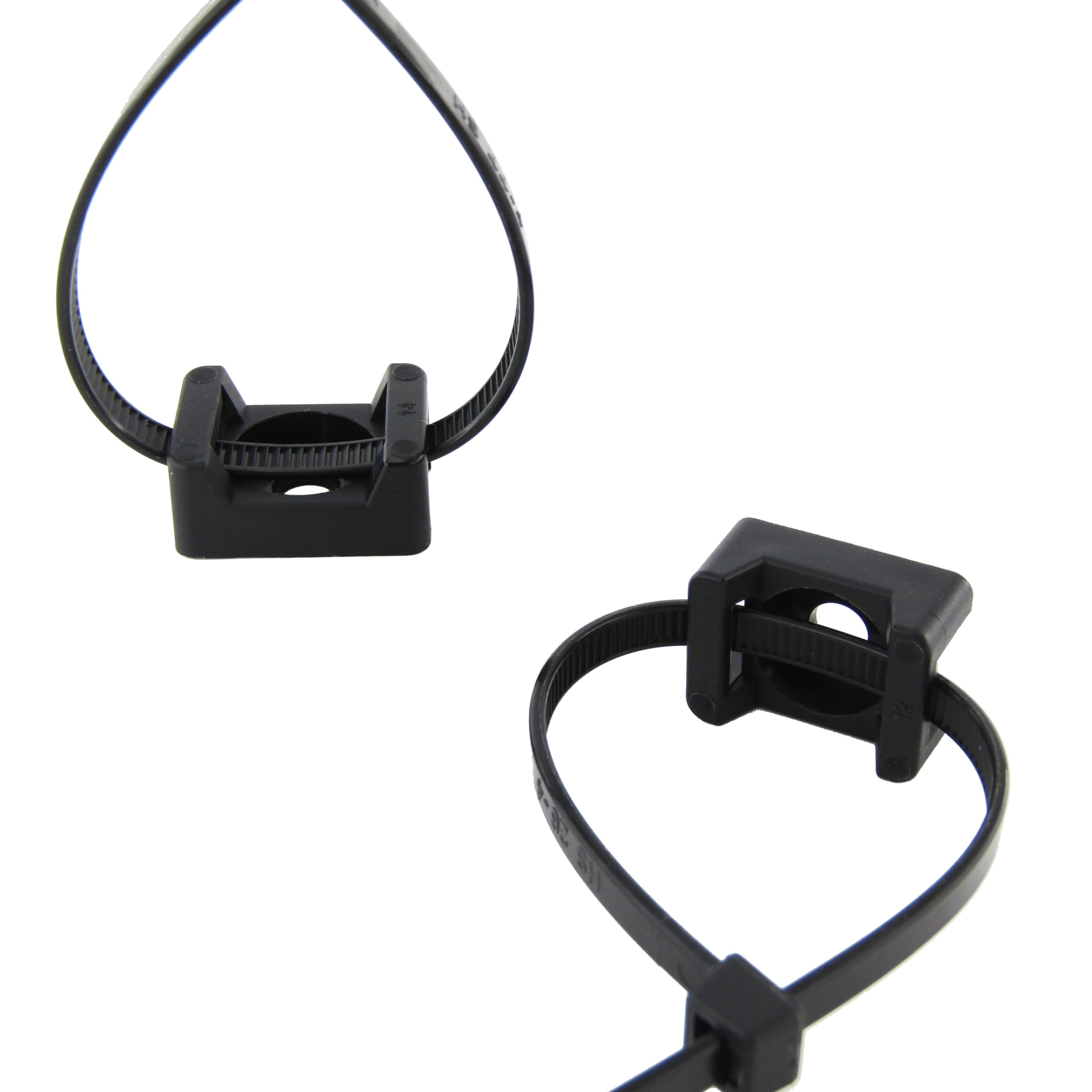 Cable Tie Base, 21.5 X 16 Mm With Screw Holes, 150 Mm Nylon Cable Ties And Screws, Pack Of 100 Each, Cable Clamps For Base, Wall Or Desk, Cable