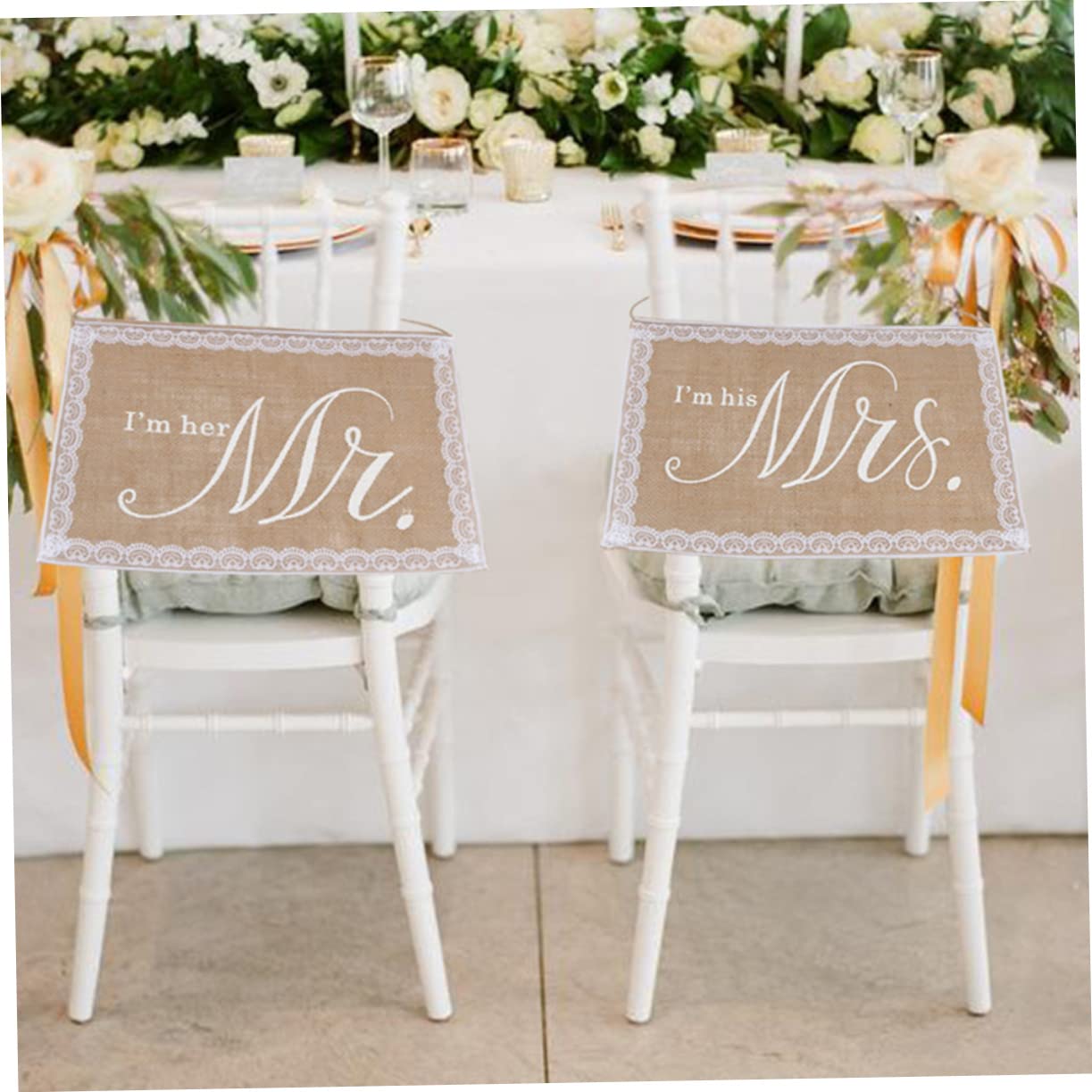 PRETYZOOM 4 Sätze Hochzeit Reserviertes Zeichen Hochzeitsstühle Stuhlschilder Für Braut Und Bräutigam Hochzeitsbanner Hochzeitsdeko Hochzeitszubehör Zubehör Für Hochzeitsfeiern 2 Stück * 4