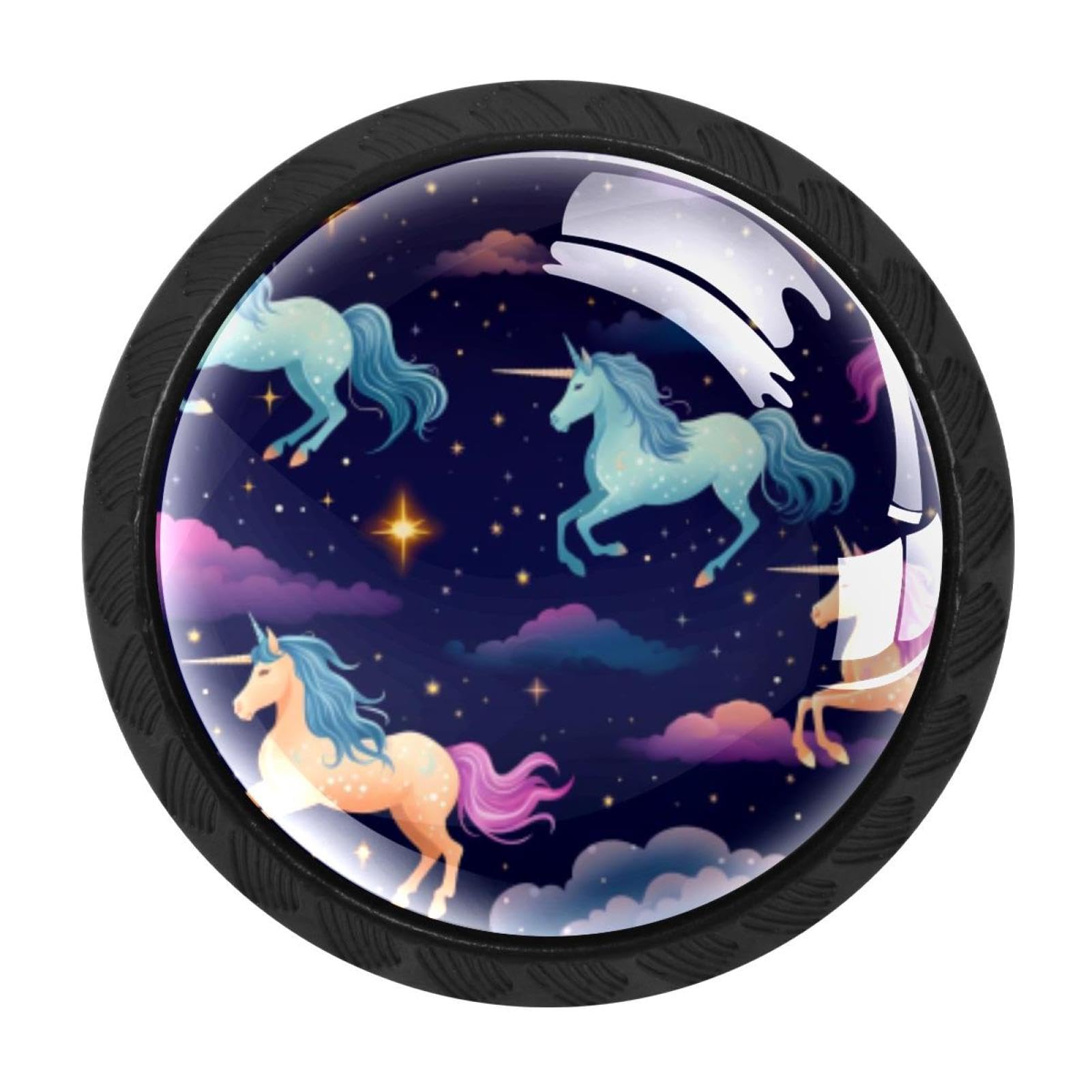Chenzzzz Multicolored 11 4 Pack Starry Unicorn Drawer Knob Cabinet Hardware