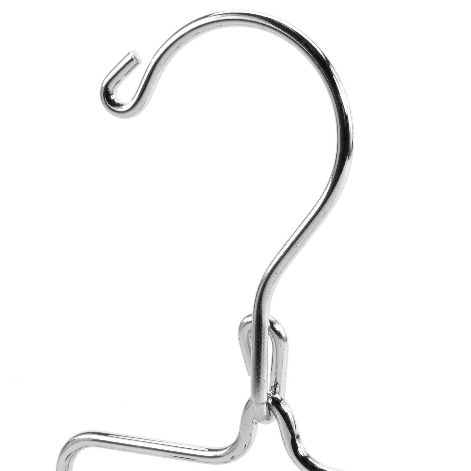 HANGERWORLD Chrome Metal Accessory Hanger for Belts, Ties and Jewellery with 10 Individual Hooks