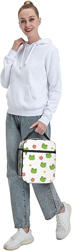 Miniatura 7 de Linda bolsa de almuerzo de rana de dibujos animados, bolsa de almuerzo suave reutilizable aislada, para niños y niñas, bolsas térmicas portátiles