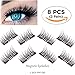 Upgrade Dual Magnetic False Eyelashes, 0.2mm Ultra Thin Fake Mink Eyelashes for Natural Look Reusable Fake Lashes (2 Pairs 8 Pcs)