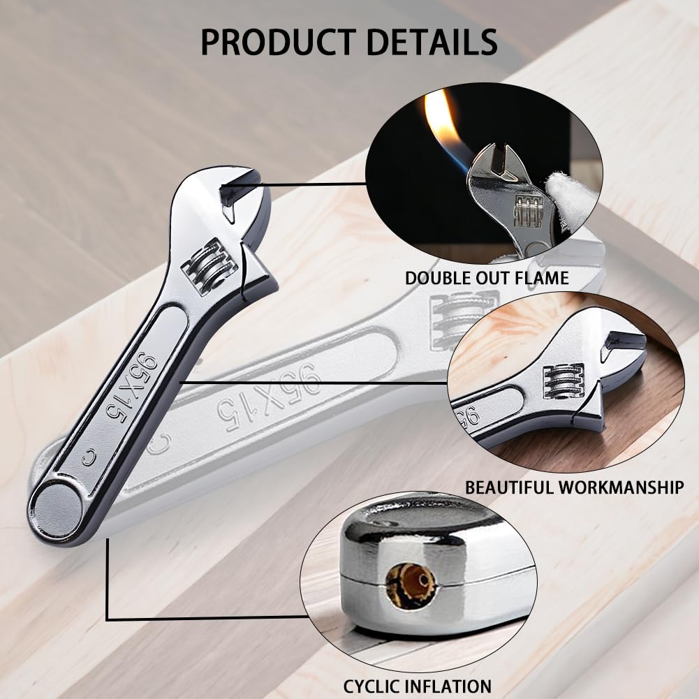 QFECT Butane Lighter - Spanner Shape Novelty Lighter, Creative Ignition, Gift for Men (No Gas)