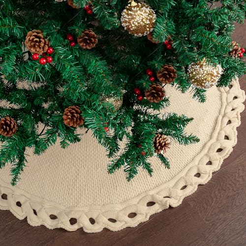 Mr. Pen Christmas Tree Skirt - 48 Inch Knitted Xmas Tree Skirt