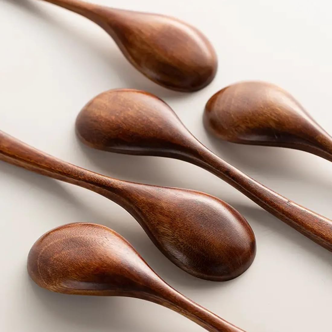 7 Holzlöffel Für Honig & Tee – 17 Cm, Nachhaltig & Einzigartig Maserig