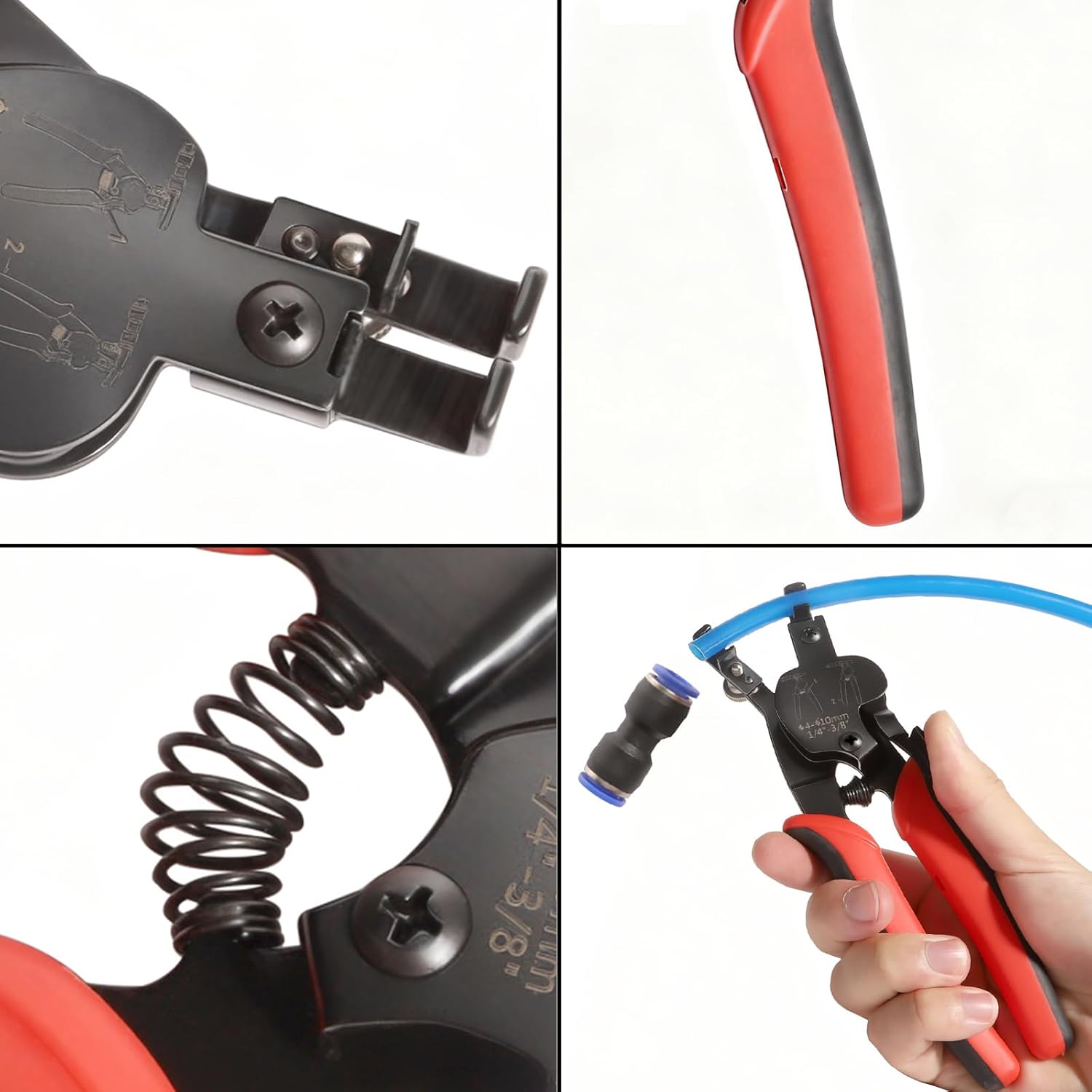 Push fit Connect Pneumatic Fittings Disconnect Tong Tool Removing 1/4” 3/8” (4-10mm) Quick Connect Air Line Hose Removal Tool Pliers Fitting Release Fit Connector Water Tubing