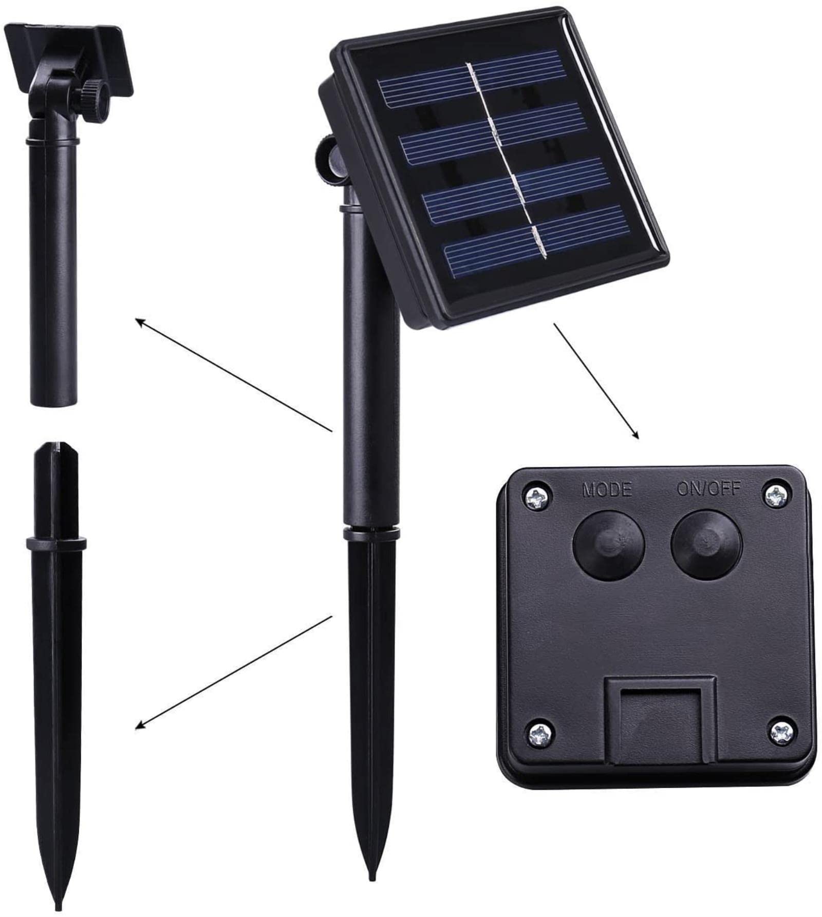 Łańcuchy świetlne LED zasilane energią słoneczną, wodoodporne 12m 100 diod LED Biały kolor 2 tryby Słoneczne bajkowe łańcuchy świetlne na zewnątrz, ogrody, domy, wesele, przyjęcie świąteczne (ciepła