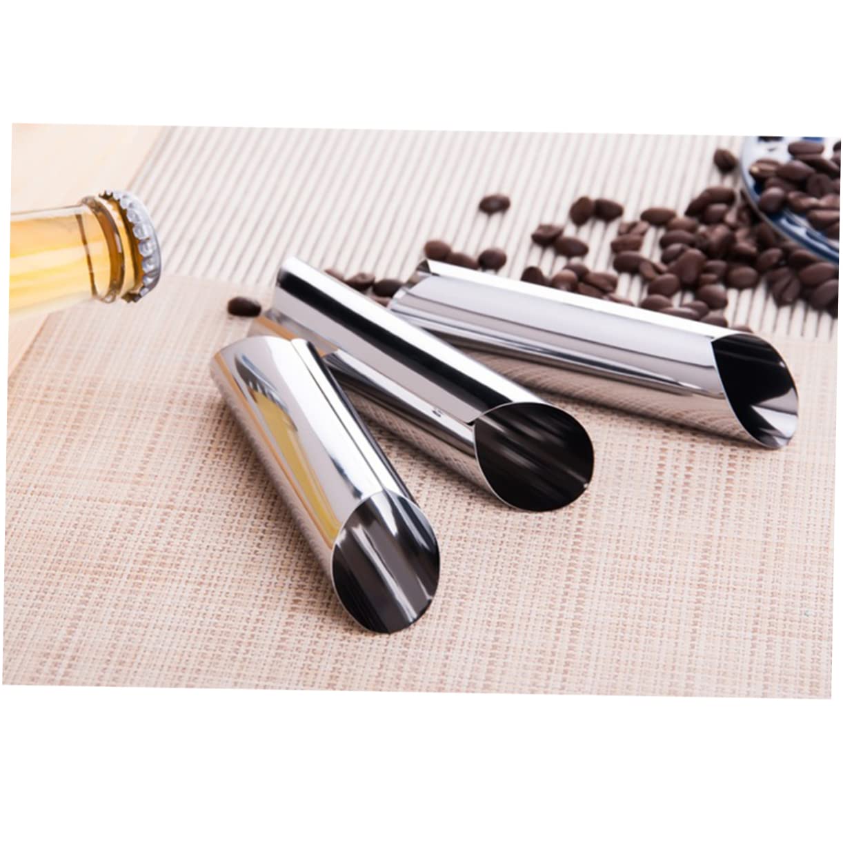 NAMOARLY Bread Making Tools Cylindrical Shaped Croissant Tube 12pcs Stainless Steel Baking Supplies