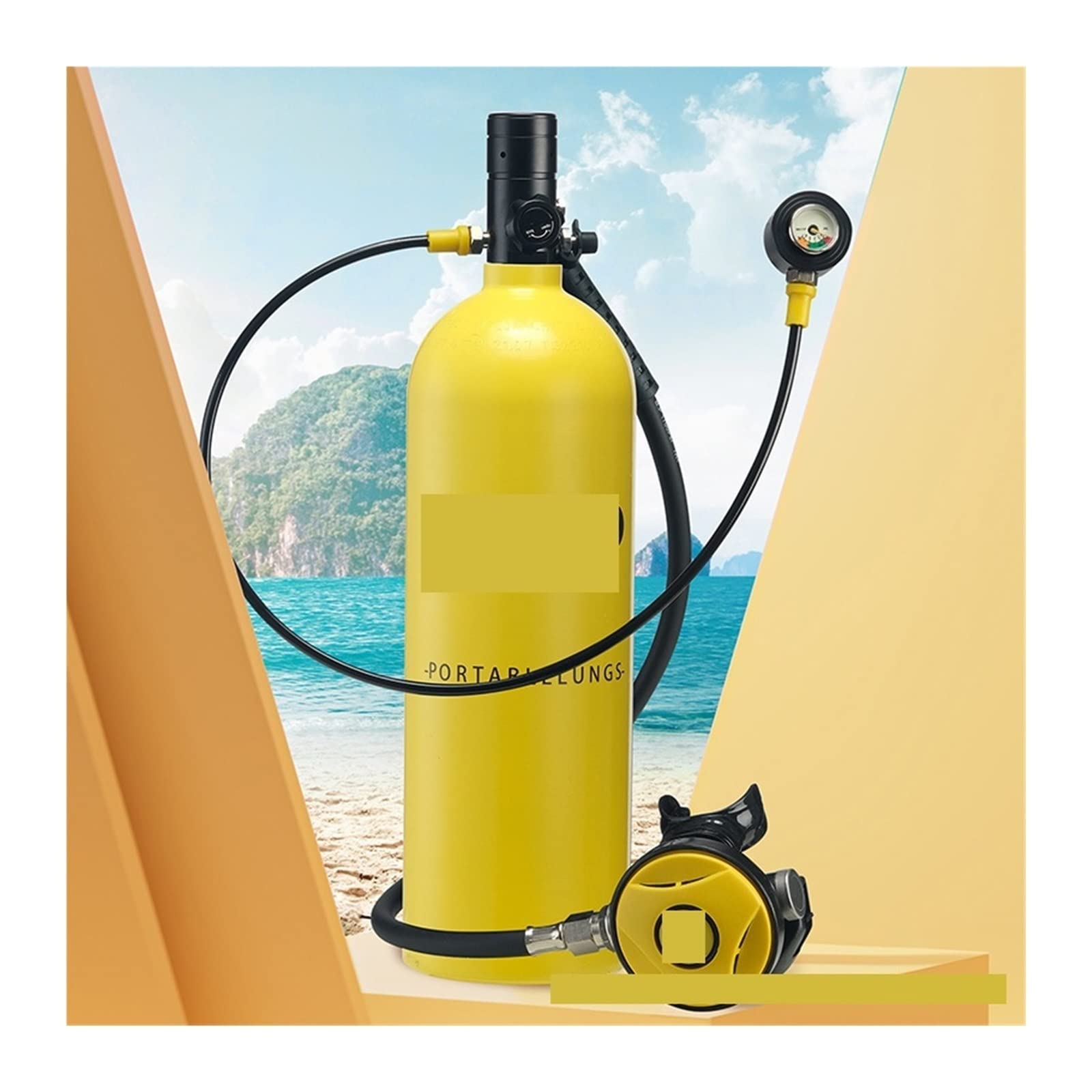 Attrezzatura Subacquea, 2L Diving Snorkeling Equipment Breathing Tube(Color:Blackhead in Yellow Bottle)