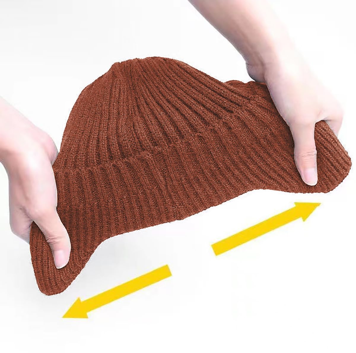 SYGA Winter Woolen Hat Men Ears Protection Beanie Knitted Hat Soft Plush Warm Cap (Above 15 Year) Brick Red - Image 4 thumbnail