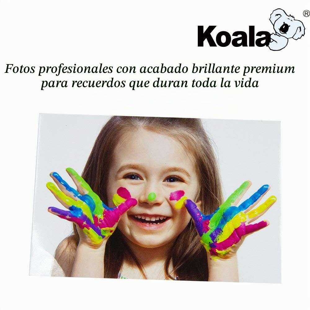 KOALA Papel fotográfico de Brillante, A4, 100 hojas, 240 g/m², para impresora de inyección de tinta Canon HP Epson
