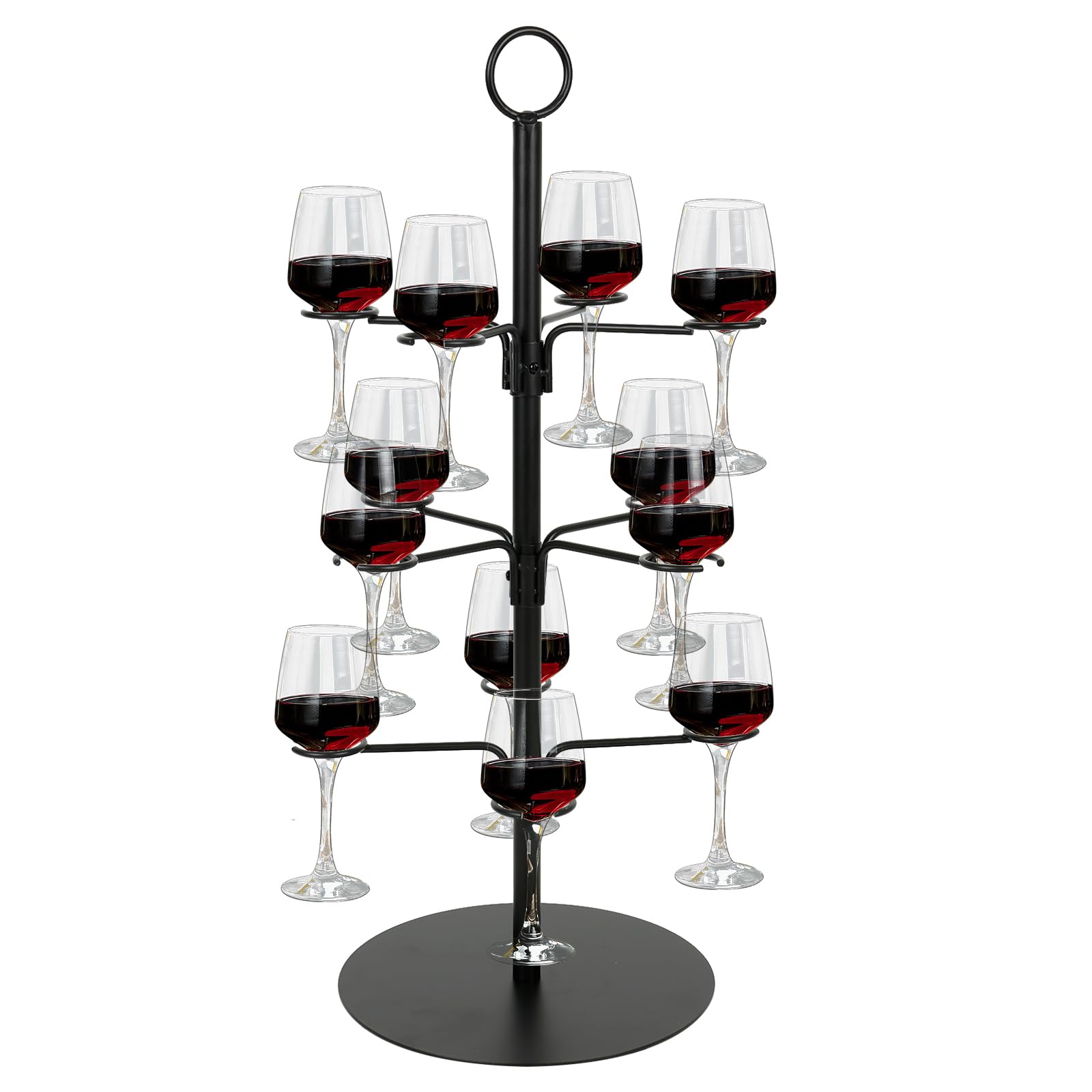 Supporto per Albero da Cocktail,Display per Degustazione di Volo,3 Piani con 12 Supporti,per Bevande,Vino,Cocktail,Martini,Addio al Nubilato,Feste Bar Mimosa ed Eventi