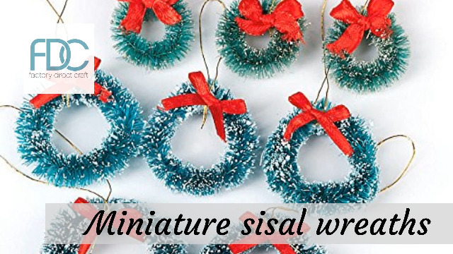 Amazon.com: Pack of 18 Miniature Frosted Sisal Wreaths - Old