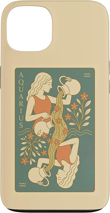 Aquarius Zodiac Retro Vintage Astrology Design Case for iPhone 13