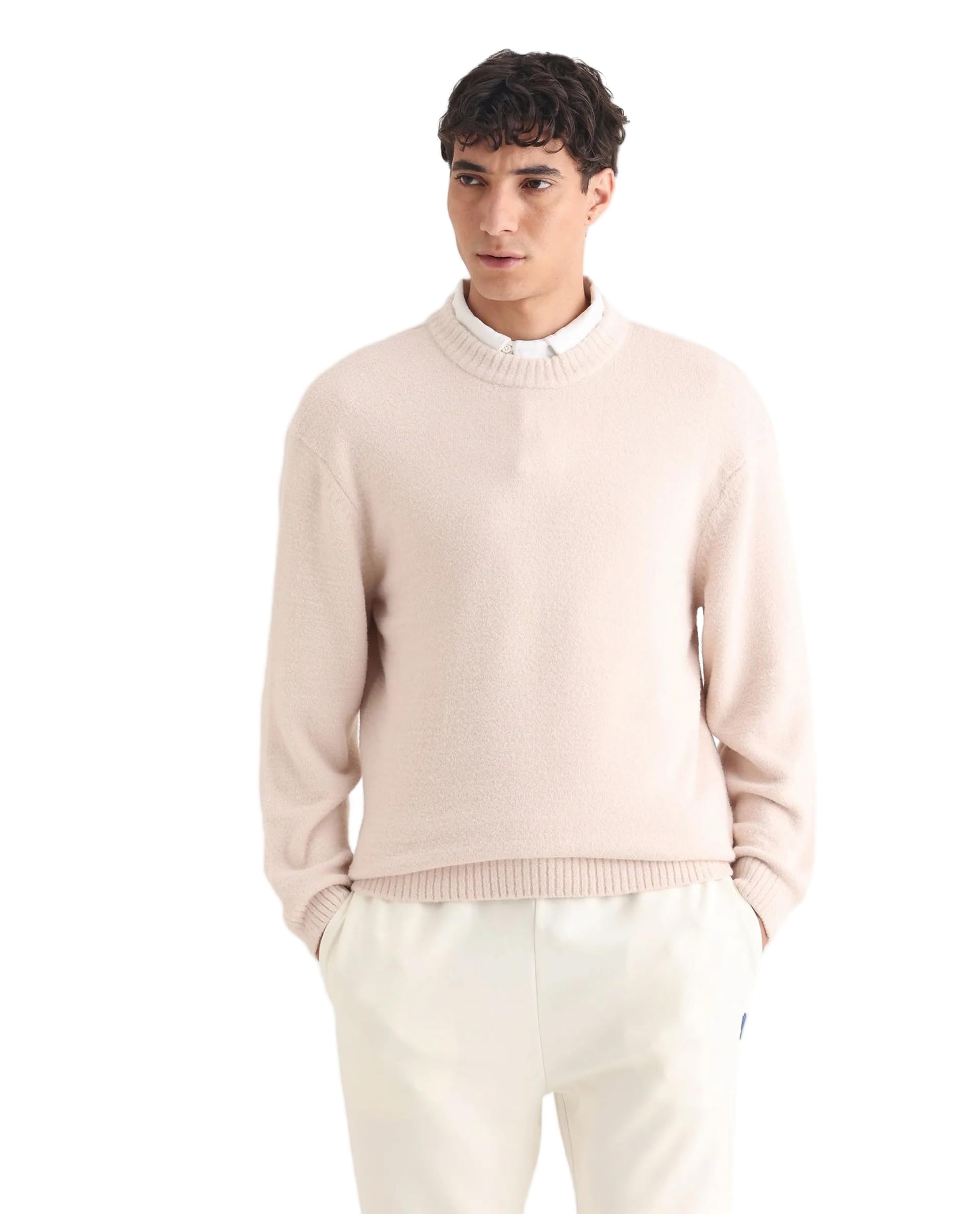 rare rabbit Men's Zeo-1 Regular Solid Nylon Crew Neck Long Sleeve Sweater-picture-45