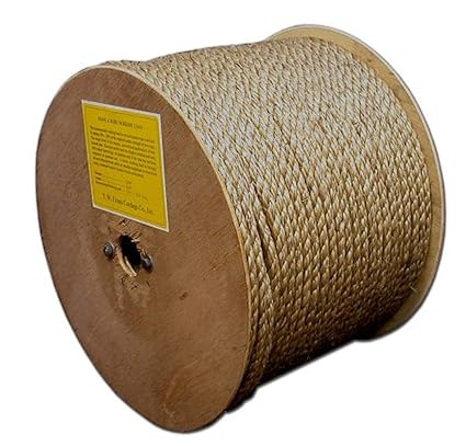 T.W Evans Cordage 25-055 5/8-Inch by 300-Feet Pure Number-1 Manila Rope Reel