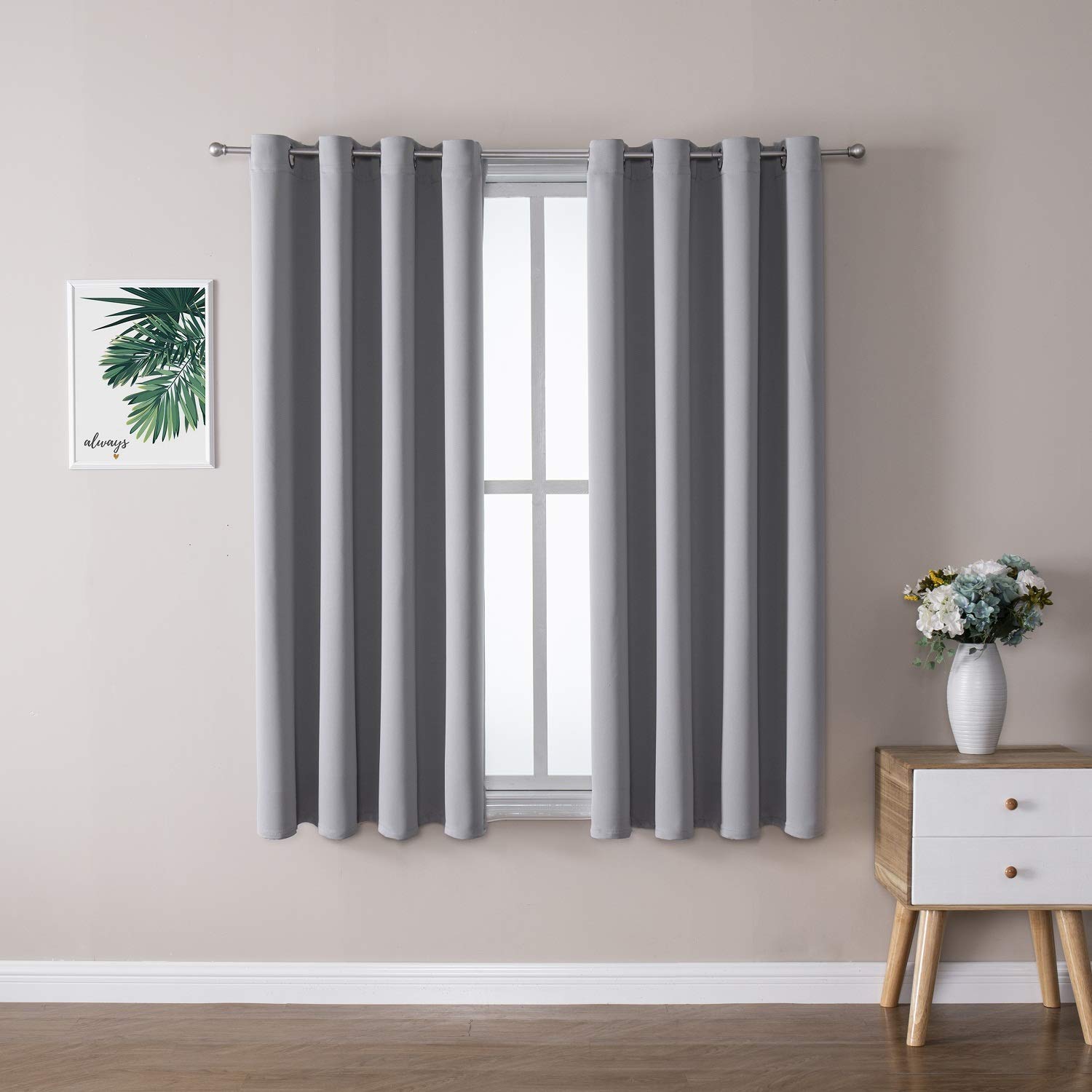 ChrisDowa Blackout Curtains for Bedroom and Living Room 63 Inches Long