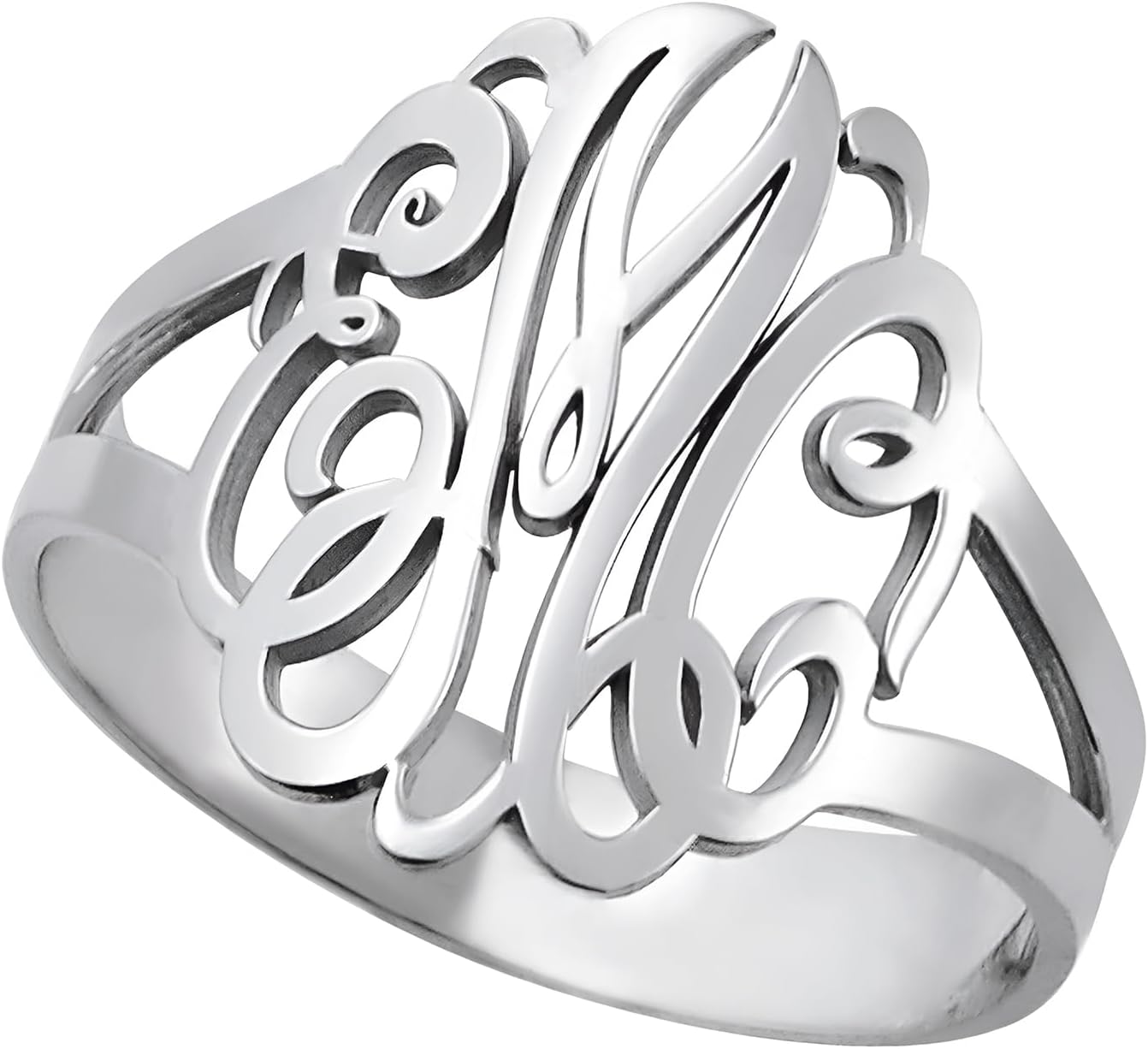 Custom Monogram Ring Personalized Initial Ring Women Men Christmas Valentine Birthday Gift - Gold Silver Rose Gold