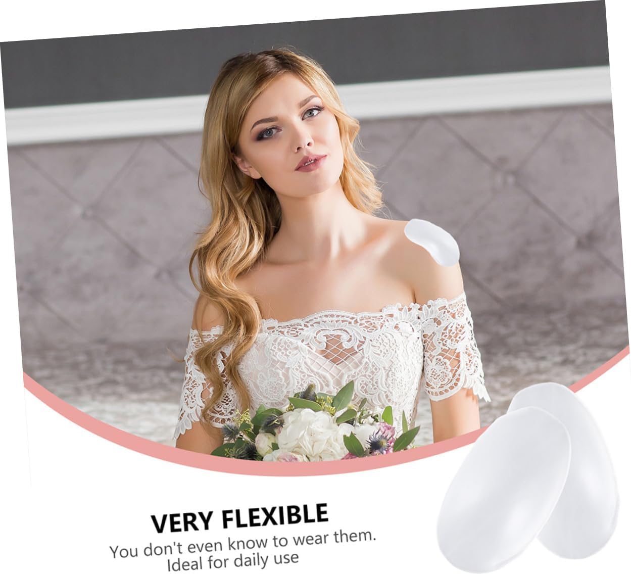 Angoily 2 Pairs Invisible Adjustable Shoulder Pads Women Thick Non-Slip Shoulder Cushion Removable Silicone Padding for Clothing