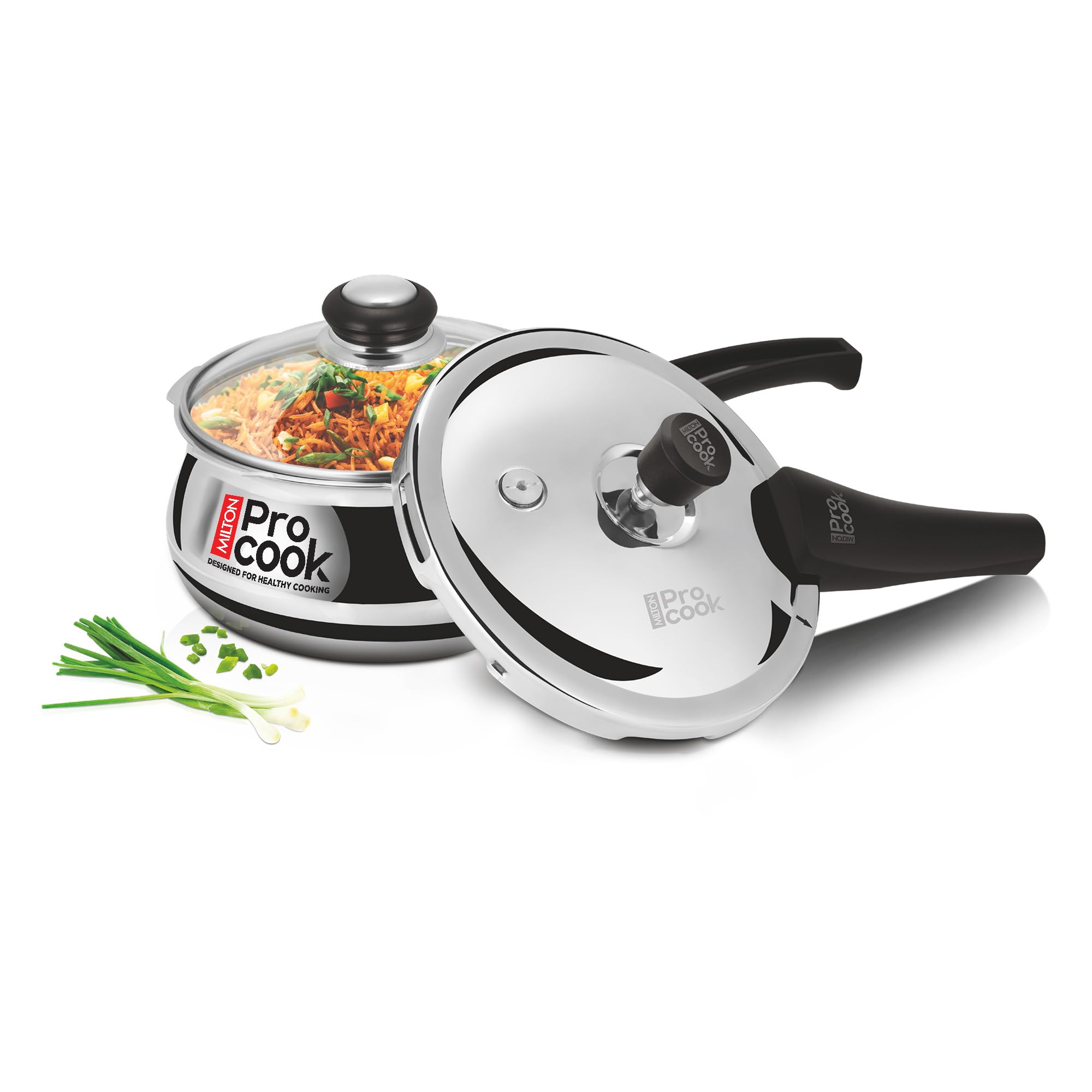 Milton Pro Cook Induction Cookware & Gas Stove Friendly Triply Stainless Steel Curve Pressure Cooker 1.5 Litre With Dual Lid | Outer Lid & Glass Lid | Gasket Release System | 5 Year Warranty | Silver — Amazon image 11