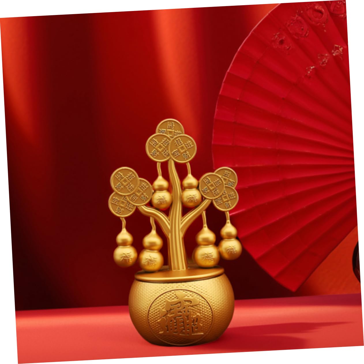 Chinesischer Geldbaum mit Drehfunktion Feng-Shui-Ornament Dekoration für Weinschrank und Eingangsbereich Symbol für Wohlstand und Glück Tischdekoration für Wohnzimmer