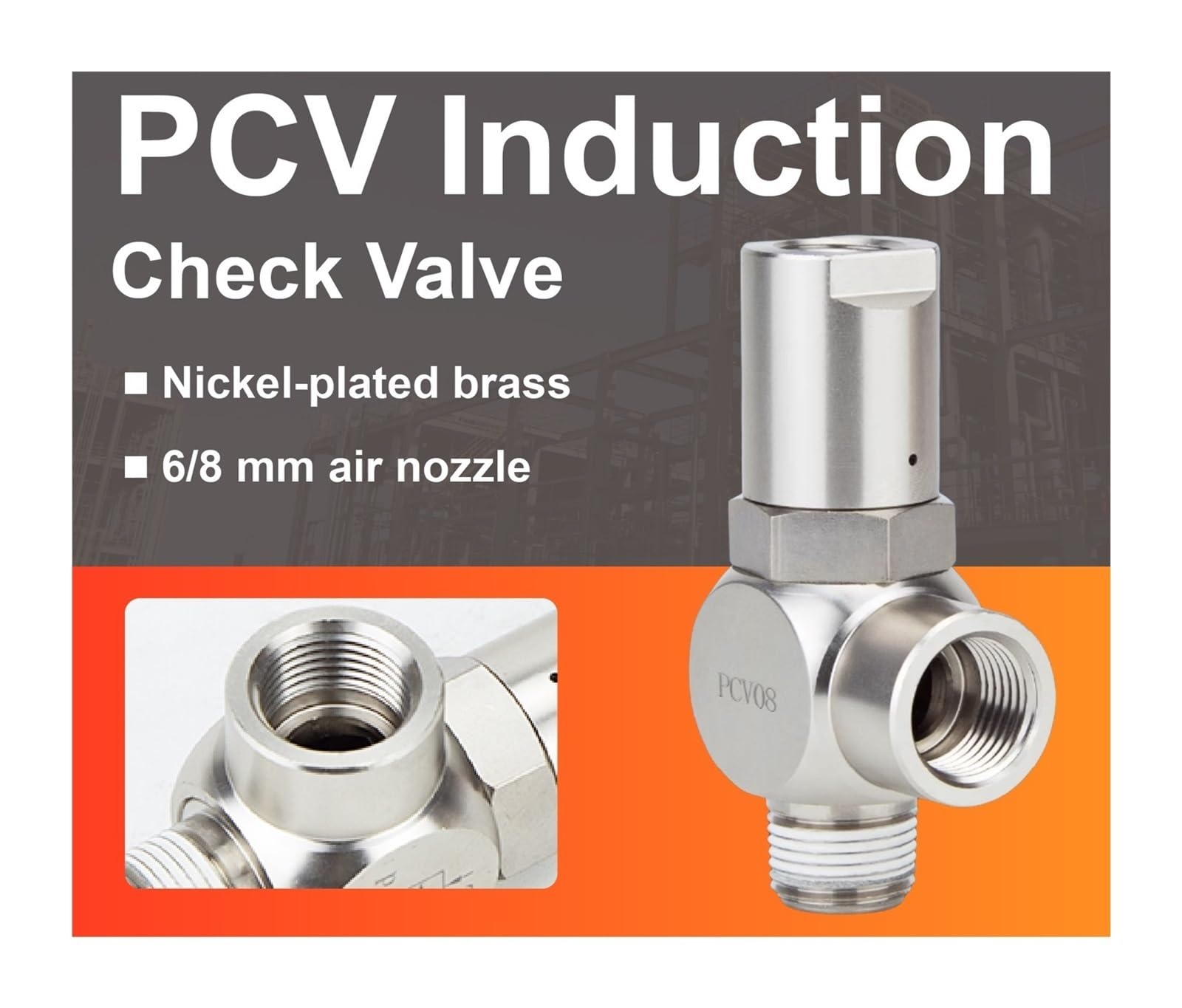 PCV06 PCV08 PCV10 PCV15 Pneumatisches Pilot-Rückschlagventil, Luftansaug-Sicherheits-Rückschlagventil(PCV15-8mm)