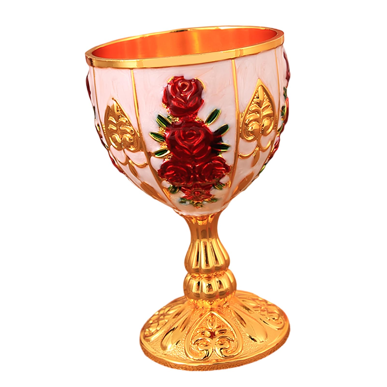 Elnwnnkc Ornamental Metal Drinking Vessel with Comfortable Grip Engraved Wine Goblet for Cocktails Whiskeys Metal Wine Drinking Cup