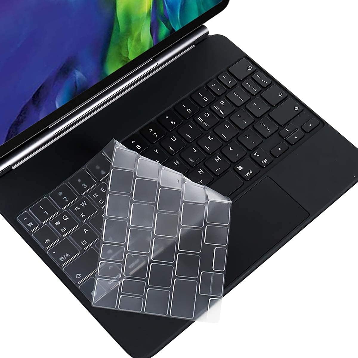 OJOS Keyboard Cover Compatible with Apple iPad Pro 11 inch 2020-2021 M1 & iPad Air 4 10.9 inch 2020 Air 5 Magic Keyboard 2nd Gen TPU Skin, Clear