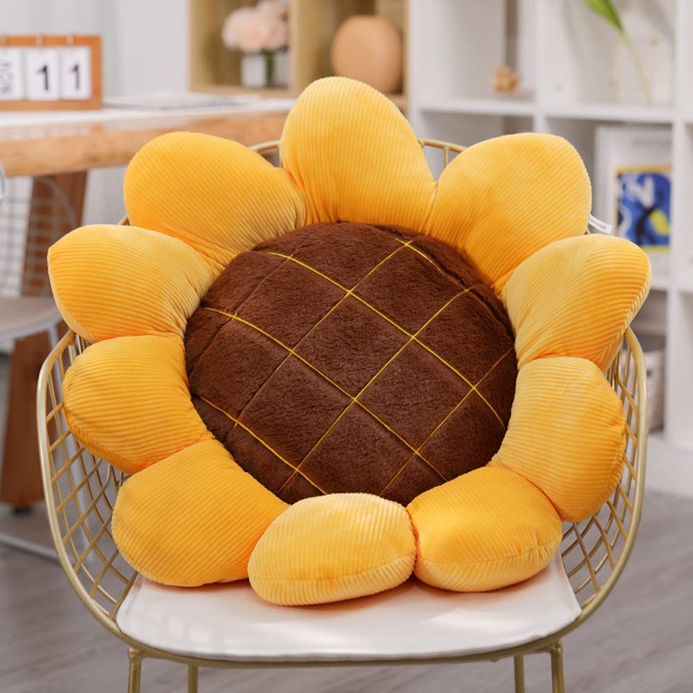NatureMan 50cm Sunflower Throw Pillow,Flower Shaped Pillows Floor Pillow Seating Cushion,Cushion,Cute Room Decor plush Pillow for Bedroom Sofa Chair - Image 2