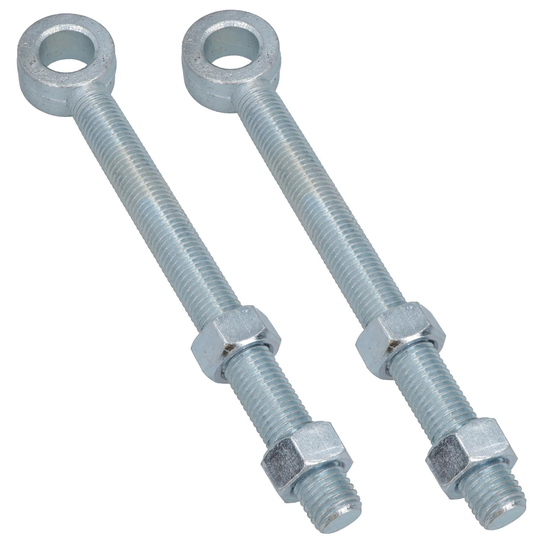 AB Tools Swing Gate Long Eye Bolts Hinge + Nuts Adjustable Zinc Plated 24 X 250mm 2Pc