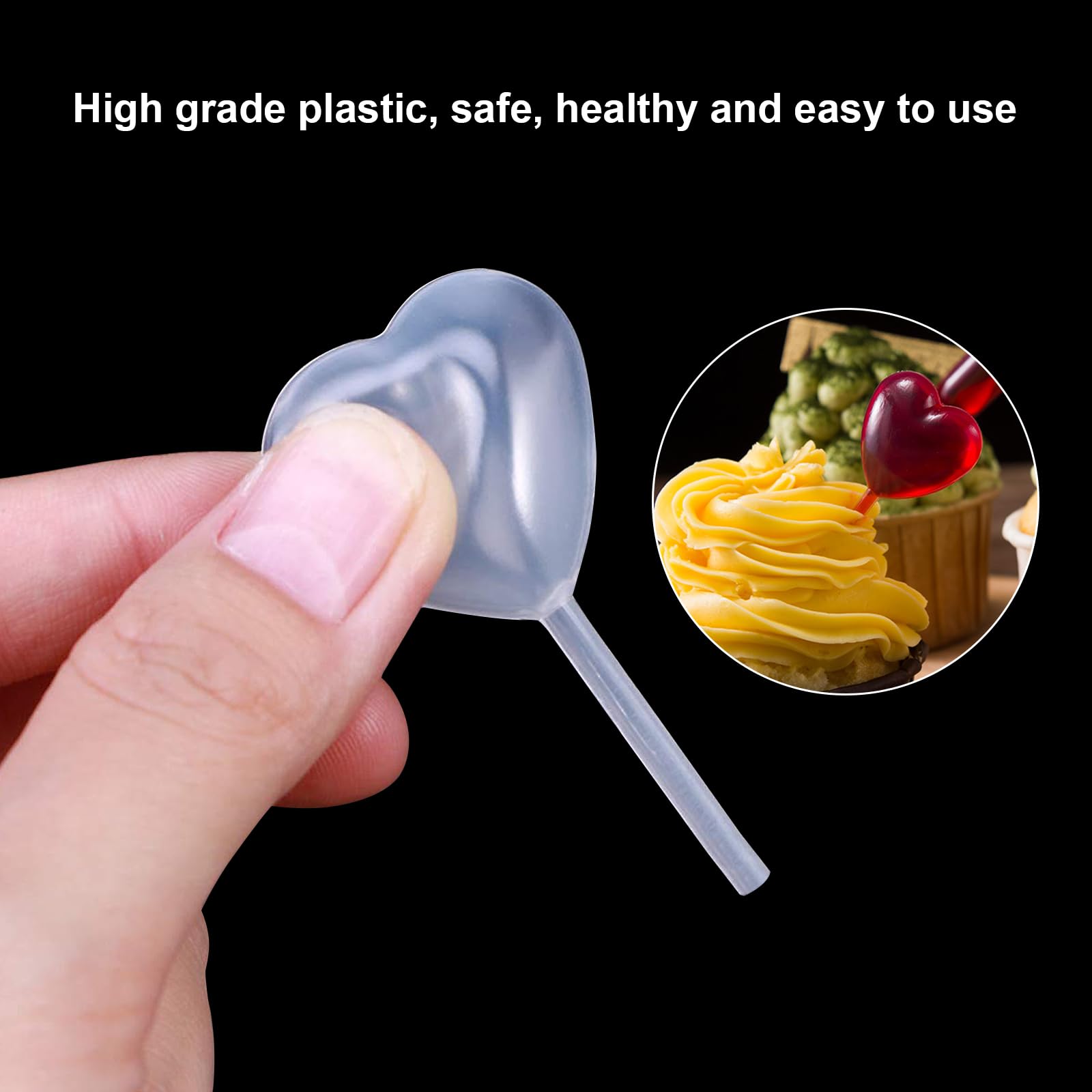 200 pipetas desechables para cupcakes de 4 ml, pipetas de transferencia de plástico desechables para fresas, mini pasteles, pintura infantil, suministros de cocina, corazón