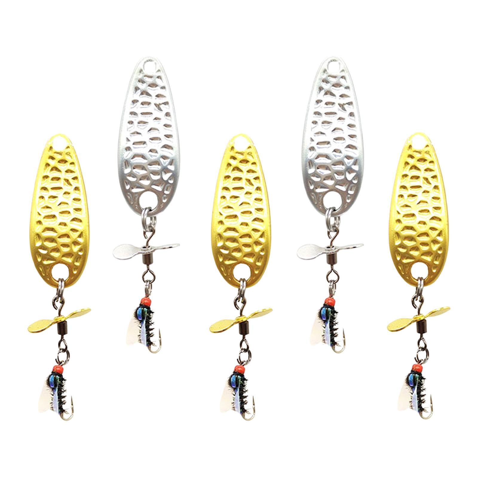 Enakshi® 5Pcs Fly Fishing Flies Fishing Bait Lures with Hooks for Panfish Salmon Bass 3.5gSequins40.5x11mm|Sporting Goods | Fishing | Baits, Lures & Flies | Crankbaits-picture-10