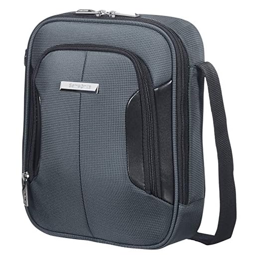Samsonite XBR Tablet Tracolla 9.7" Borsa Messenger, Poliestere, Grigio/Nero, 4.5 ml, 27 cm