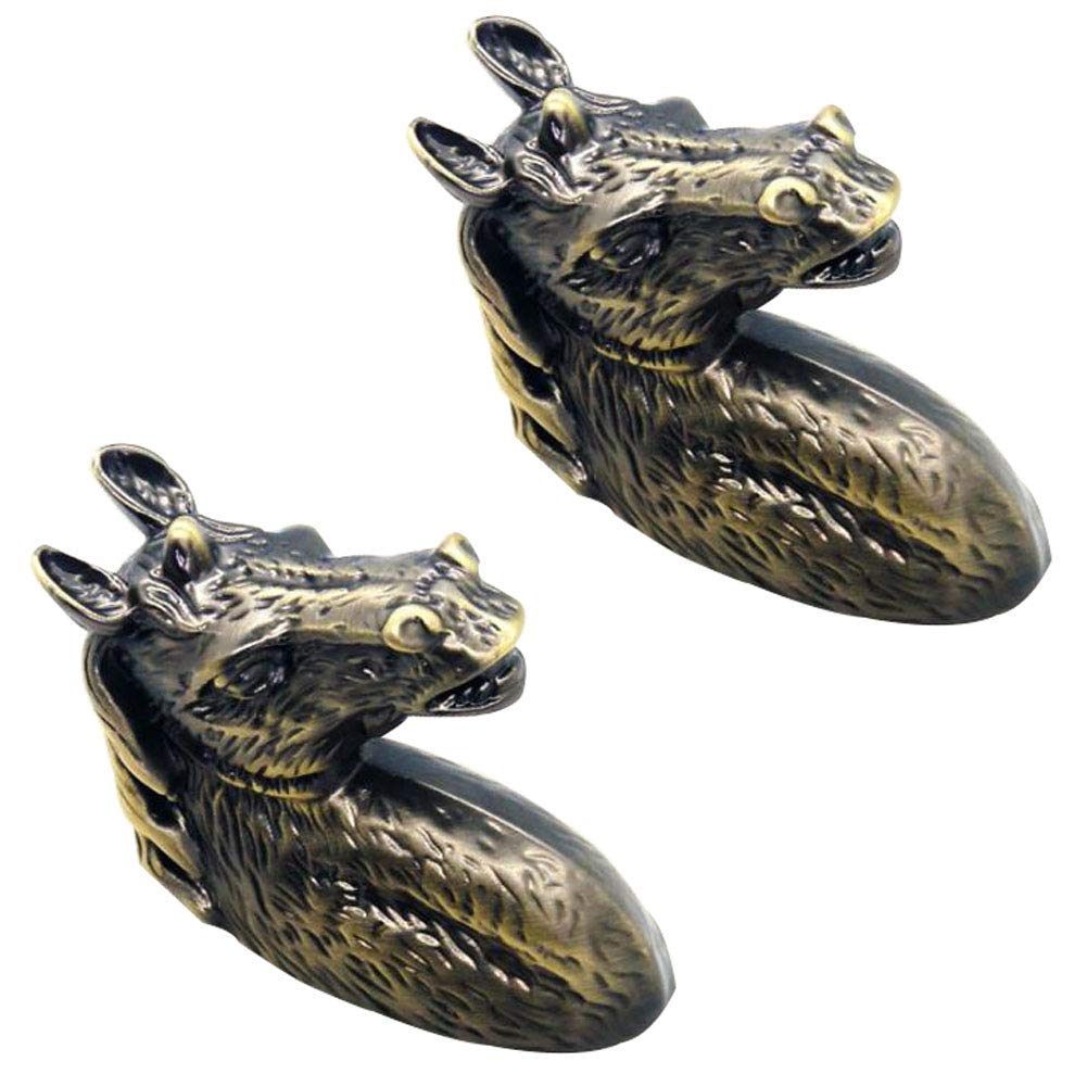 Nnnjunhua A Senfei Creative Horse Head Knobs Cabinet Handles Furniture Drawer Hardware Cupboard Pulls For Dresser Cupboard Wardrobe Kitchen 2 Pieces (A)
