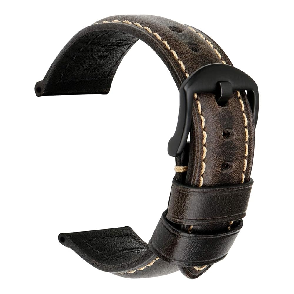 REZERO Watch Band, Genuine Leather Watch Straps, Oil-Waxed