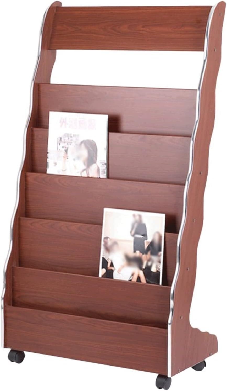 Porte-journaux en bois et rangement de bureau pour revues