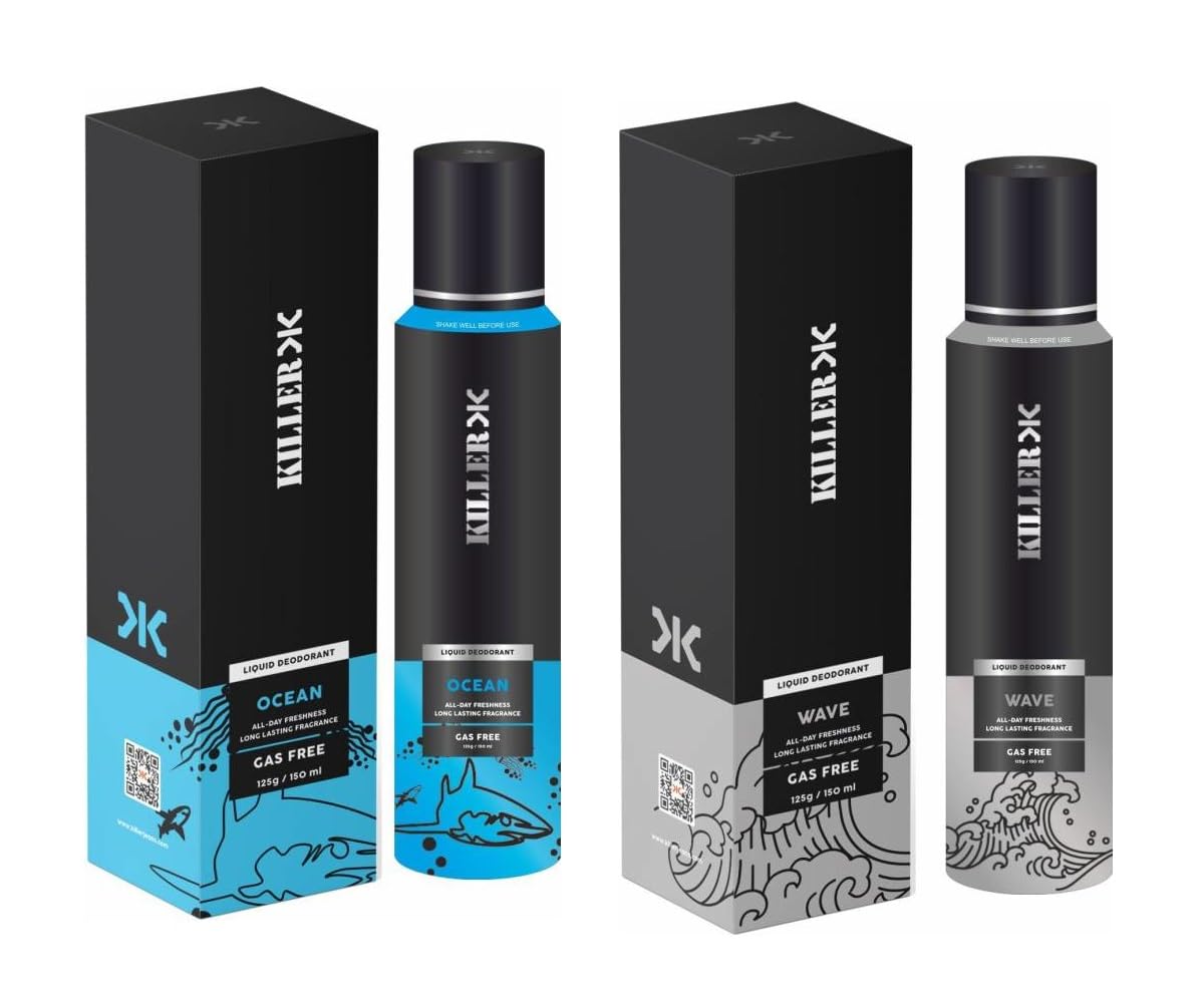 KILLER Ocean And Wave Liquid Unisex Deodorant 150ML Each (Pack of 2)-picture-12