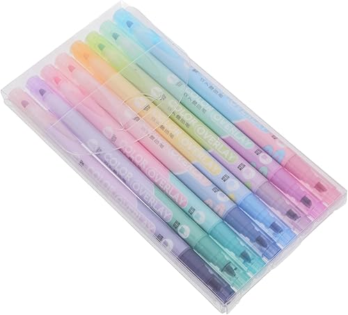 8 rotuladores de doble punta para estudio de doble color, para notas, álbumes de recortes, colores brillantes para resaltar y dibujar fácilmente