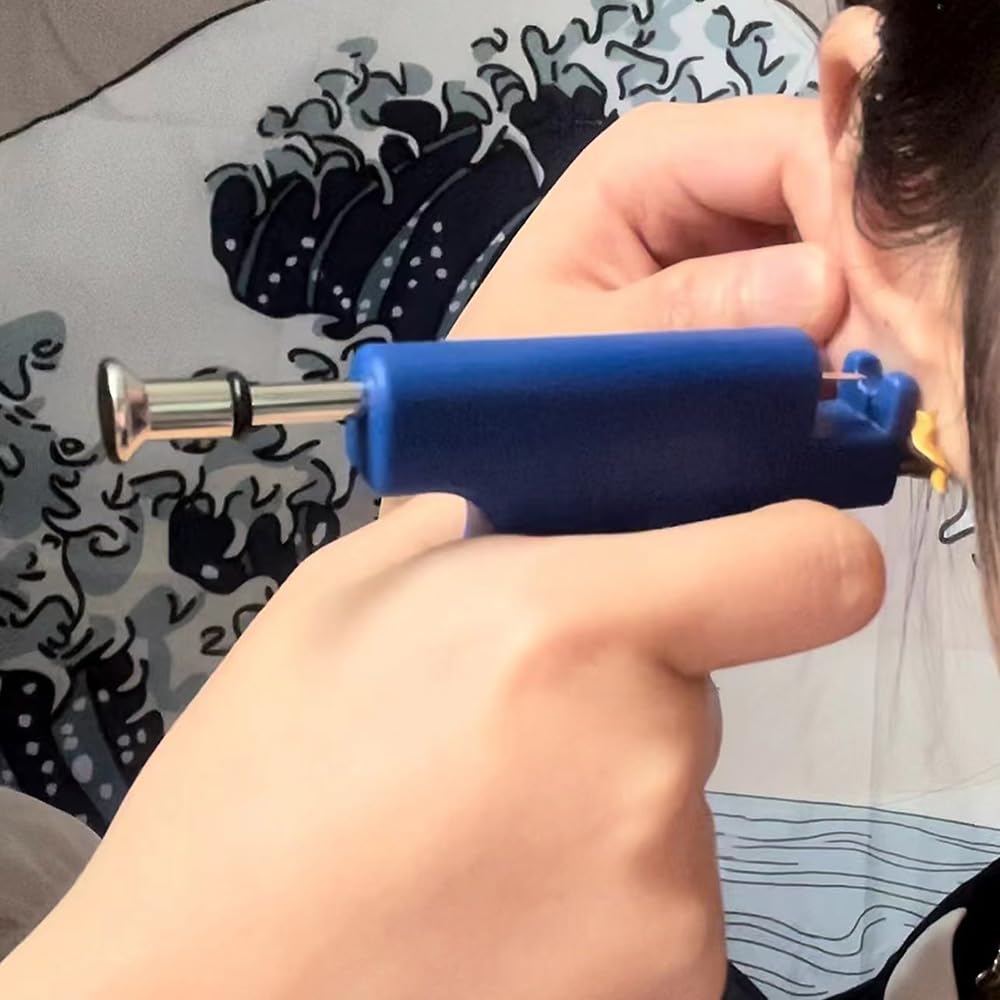 Kit de perforación de orejas con pistola y 98 pendientes de acero inoxidable