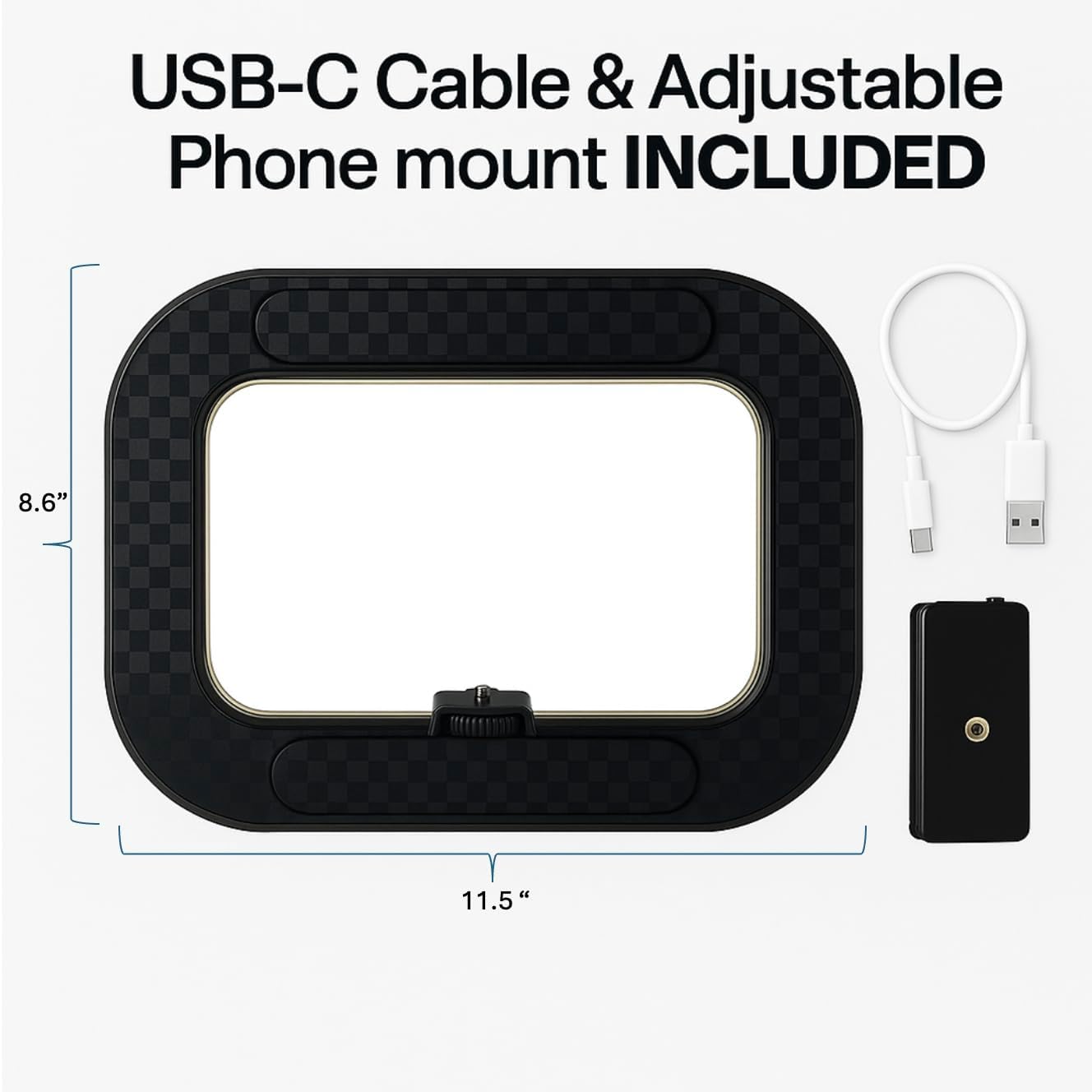 Smartphone Video Rig LED Ring Light, Rechargeable Handheld Phone Video Stabilizer, 8000mAh Built-in Battery for Recording & Streaming, Camera, YouTube, Tiktok, Makeup, ZanaTech