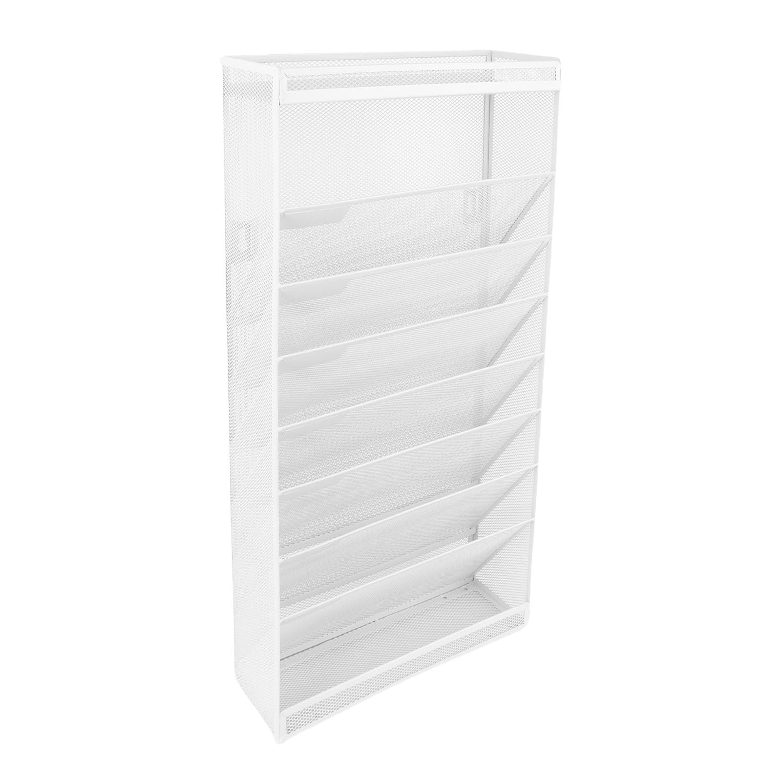 Eujgoov Scaffale Portaoggetti a Parete con Organizer per File in Rete di Ferro con Design Mobile e Appendibile a 9 Livelli per L'archiviazione di Documenti in Ufficio, a Casa, per la