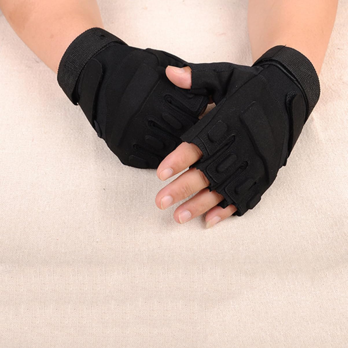 Mipcase De Cyclisme Demi-Doigts Mitaines De Vélo De Sport The Mitten De Mode Noir