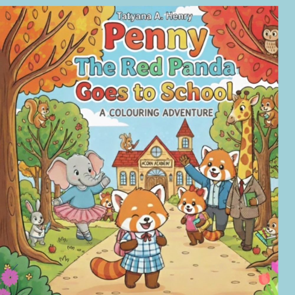 Penny The Red Panda Goes To School: A Colouring Adventure