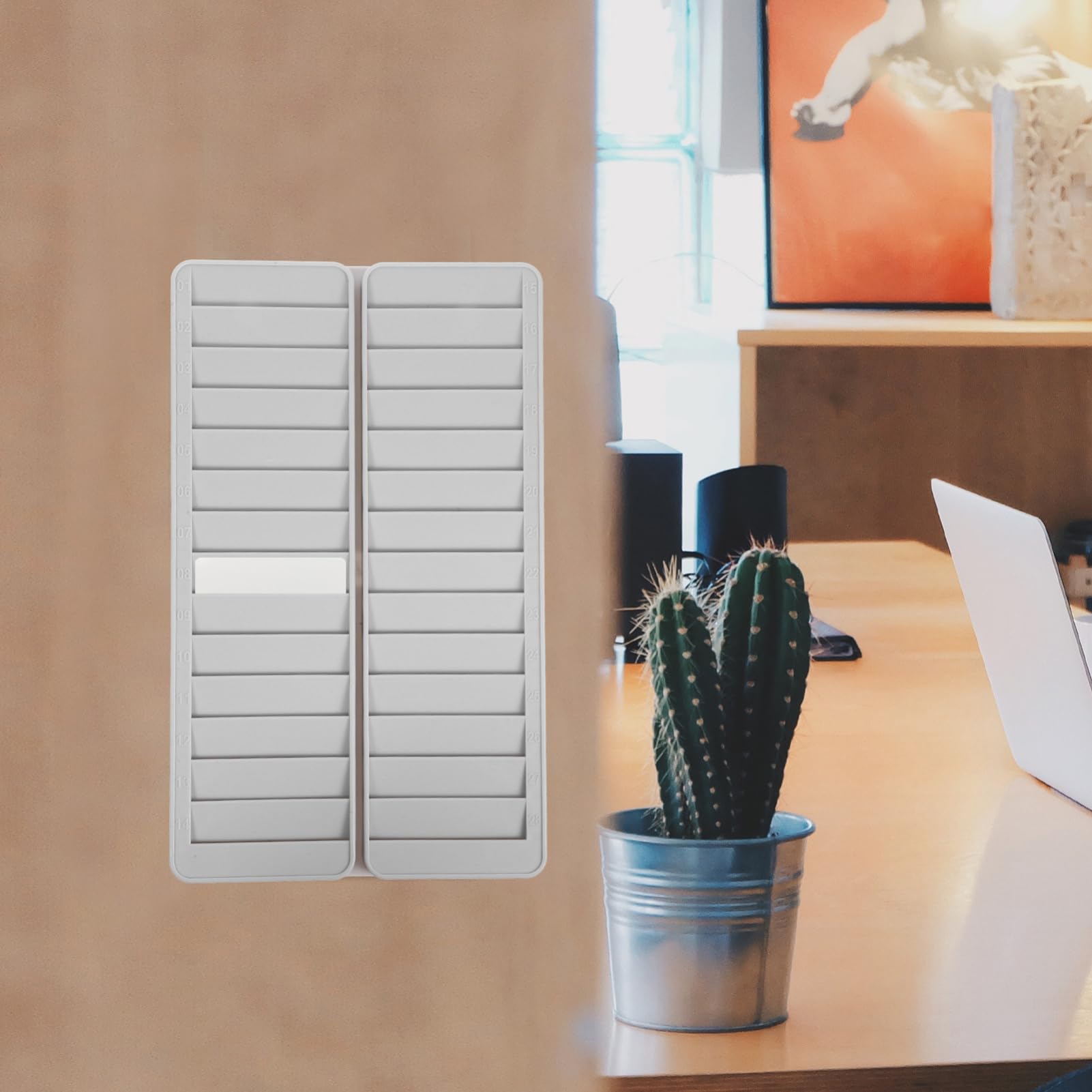 Veemoon Organisateur Mural 28 Emplacements Pour Badges Et Cartes D'Identité - Support Bureau Pratique