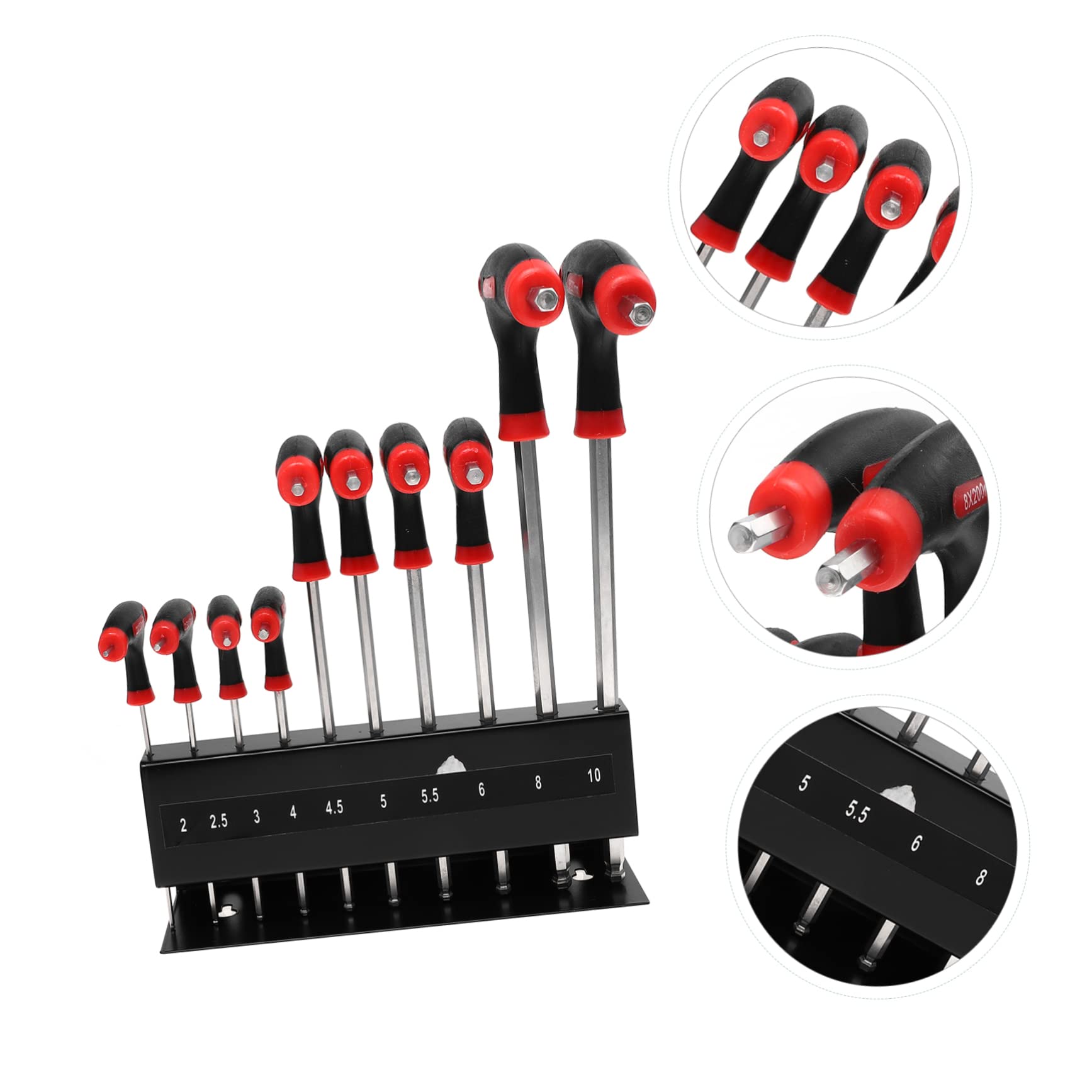 10piezas Llaves Hexagonales T-manija Con Soporte Herramientas De Reparación Versátiles Para Hogar