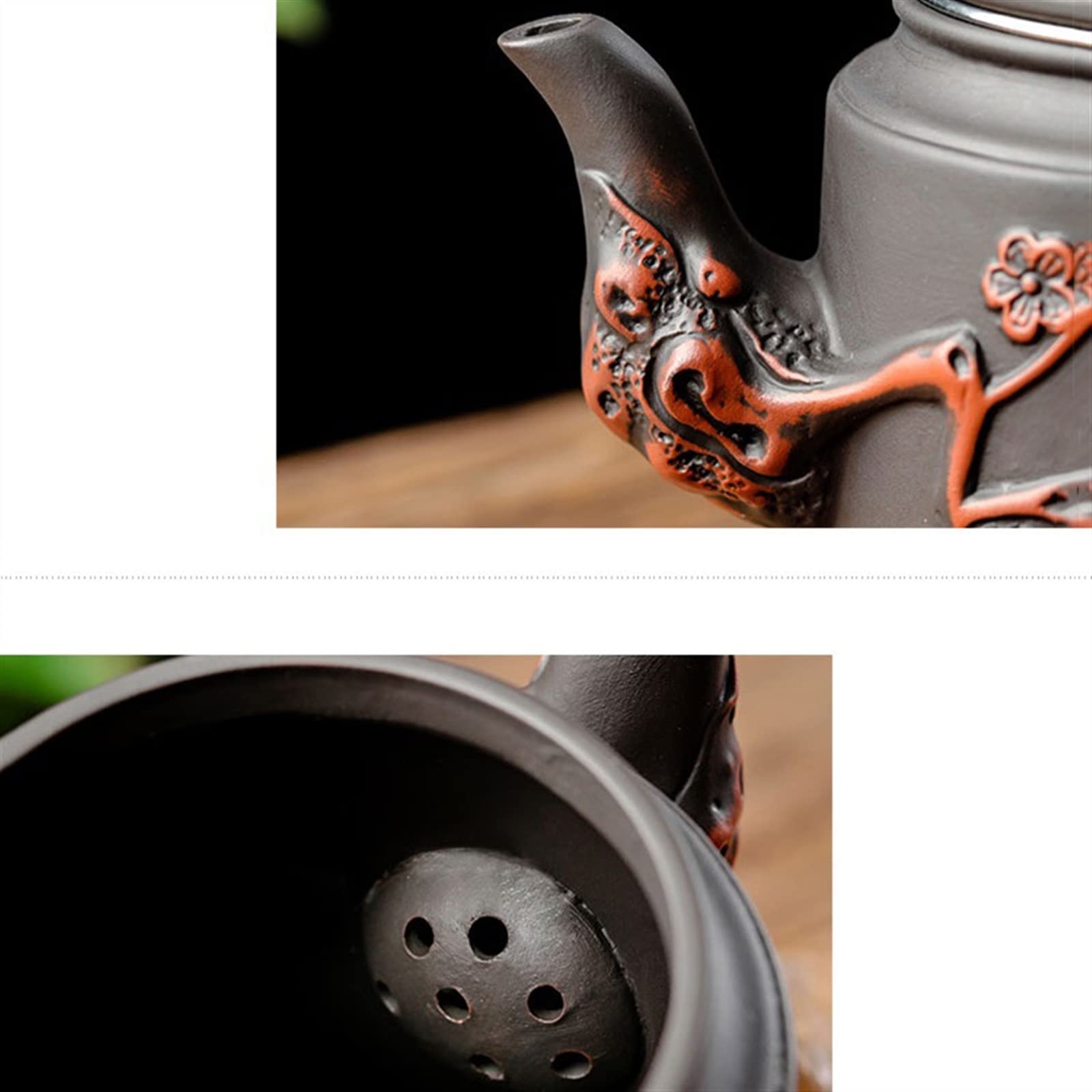 Tetera 550ML China Yixing Tetera de Arcilla púrpura Tetera con Filtro de Acero Inoxidable té de Flores de Gran Capacidad Tetera Individual Tetera para el hogar Tetera Superior