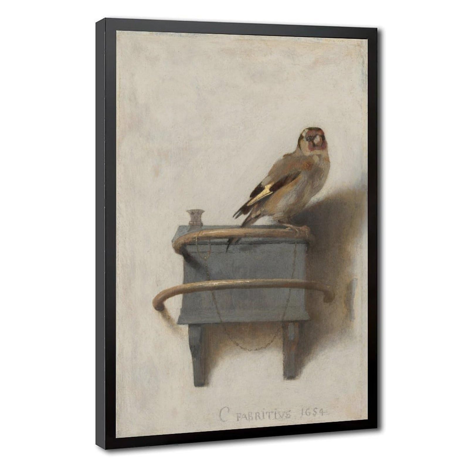 WCYB The Goldfinch by Carel Fabritius Prints Posters Canvas Deco Paintings Wall Art For Office Hangable Frame 24" L X 36" W