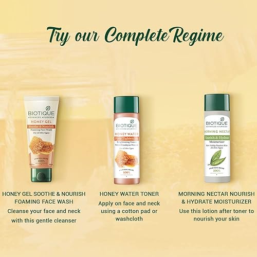 Miniatura 4 de Biotique Bio Honey Gel Hidratante Facial Jabón Para Todo Tipo de Piel, 100 Ml 3.38 fl. Oz. Enriquecido con Miel Potente Limpiador, Aumenta el Tono