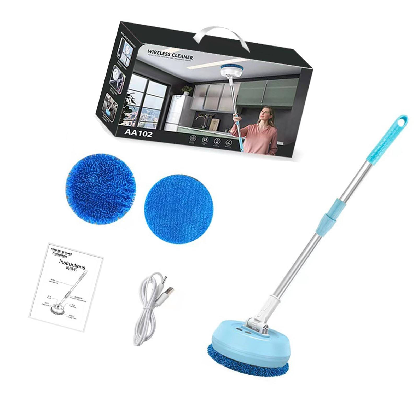 Jazuaiao Automated Wiping Robot Electric Telescopic Feature Efficient Removal Home Use Electric Extendable Glass
